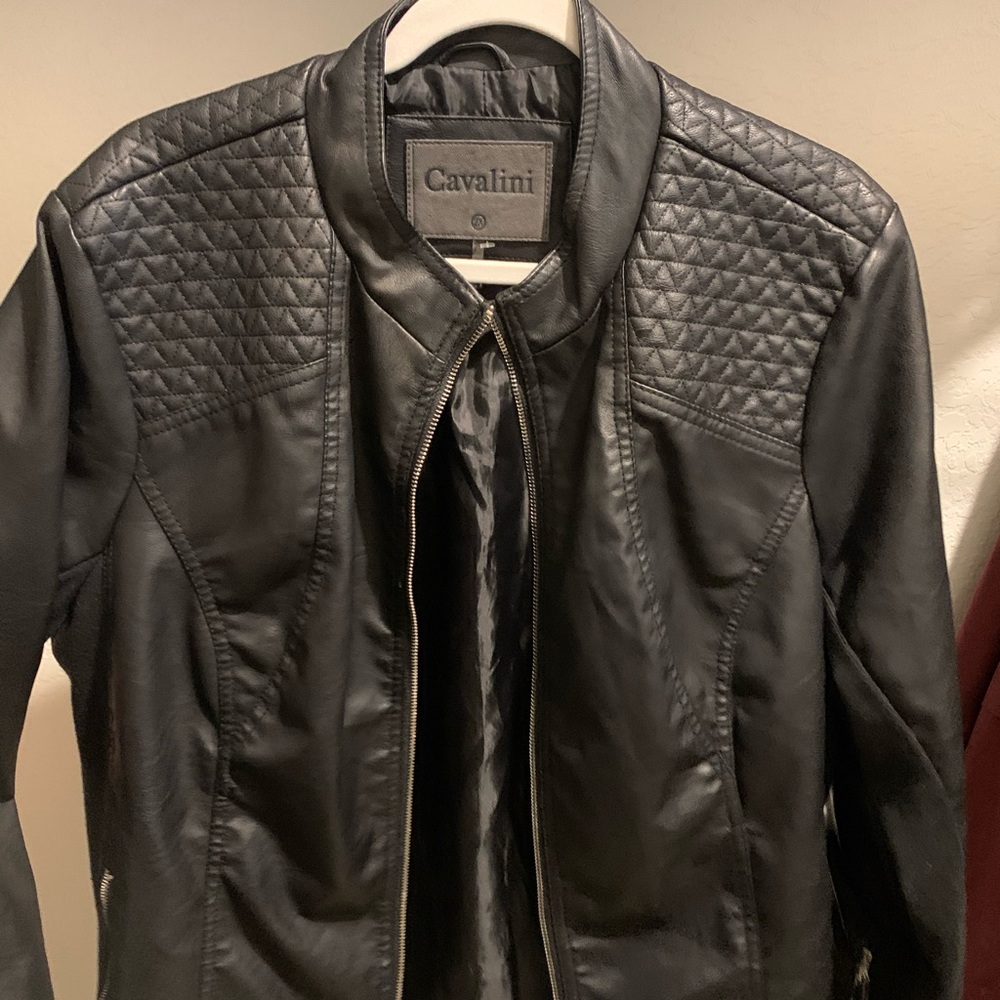 Black leather jacket